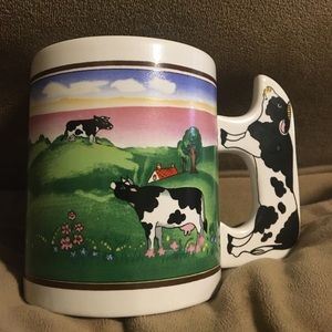 Large Retro cow and country mug